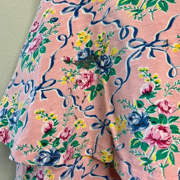 ROCK YOUR BABY Floral Peplum Dress Girls 5 5T Girl Pink Bows Flower Bouquets Kid - Picture 7 of 9